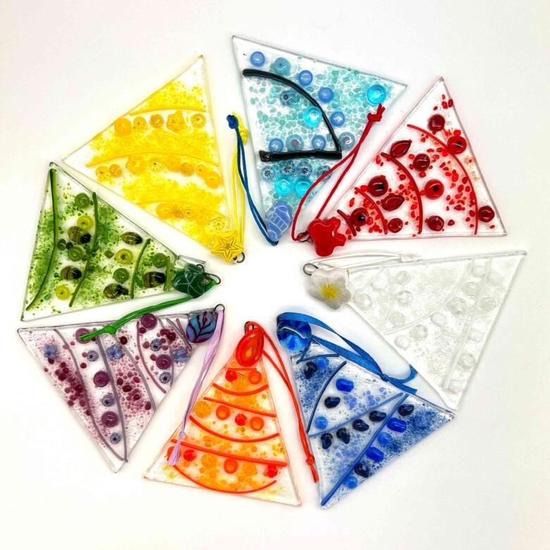 Fused Glass Christmas Tree Decorations
