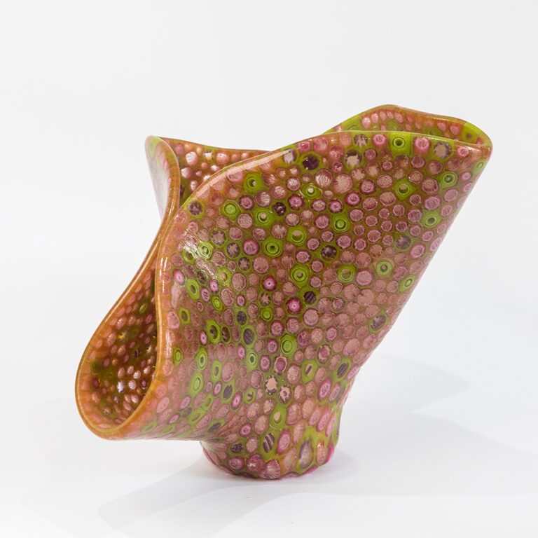 Fused Glass Fan Coral Murrine Drape