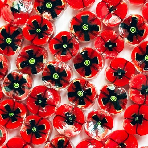 Murrine - Flowers - Large Red Poppy - 90COE