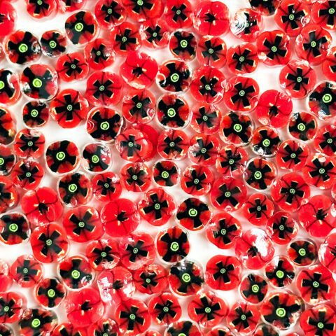 Murrine - Flowers - Mini Red Poppy - 90COE