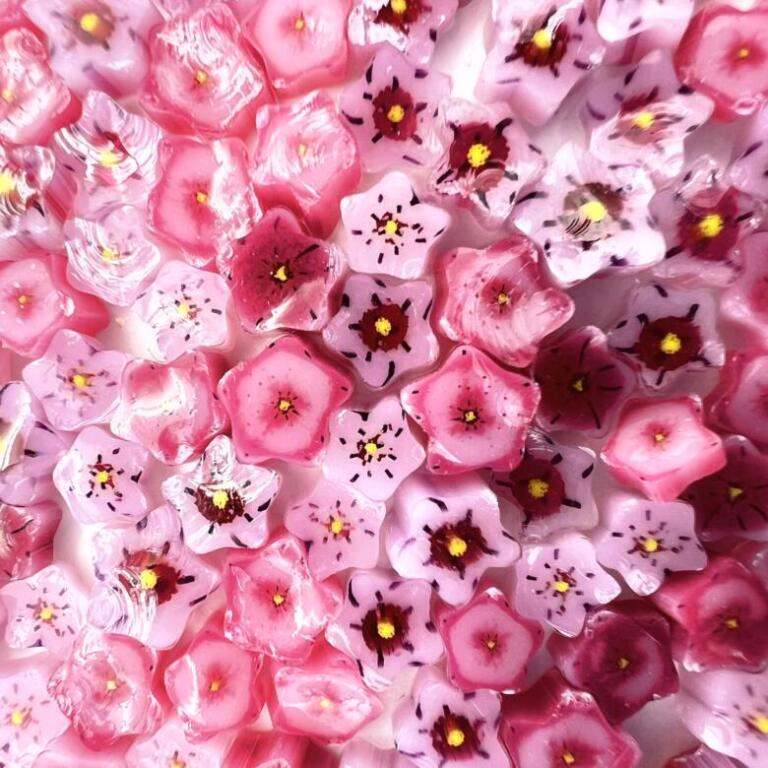 Murrine - Flowers - Pink and White Star - 90COE