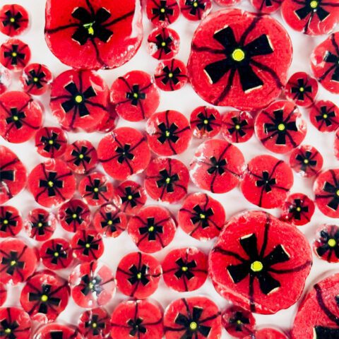 Murrine - Mixed Size - Red Poppy - 96COE