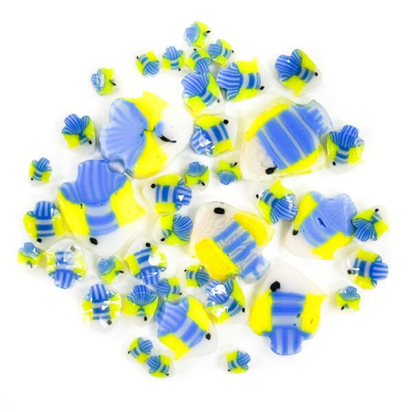 Murrine - Mixed Sizes - Blue Tail Fish - 96COE