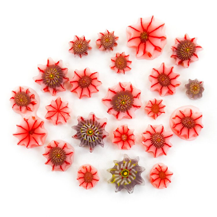 Murrine – Mixed Sizes – Sunstar Anemone – 96COE