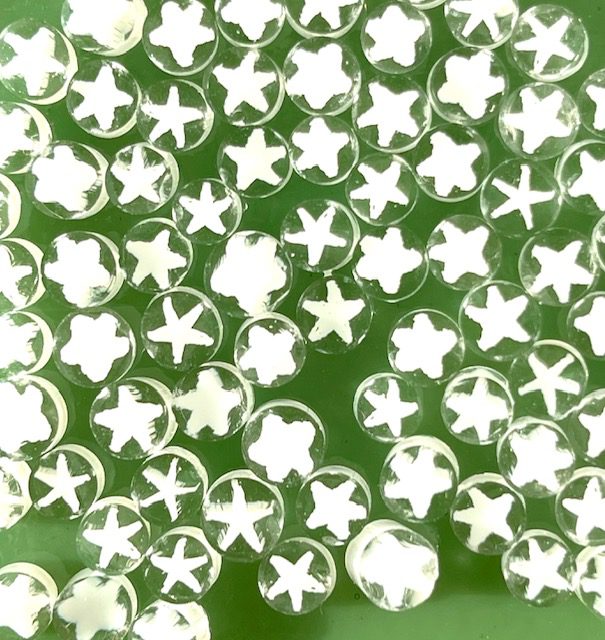 Murrine - Christmas - White Star in Clear - 90COE