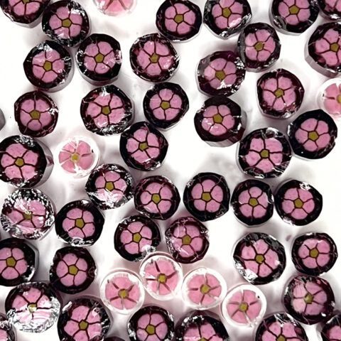 Murrine - Float Glass - Pink Purple Flower