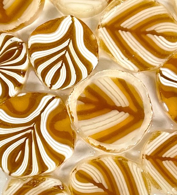 XL Murrine - Red Amber and French Vanilla Leaves - 90COE