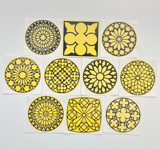 10 Stained Glass Window Decals - Fusing Decals by Jamaison