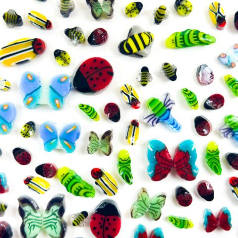 Murrine – Mixed Size – Beetles, Bugs and Butterfly Mix – 96COE