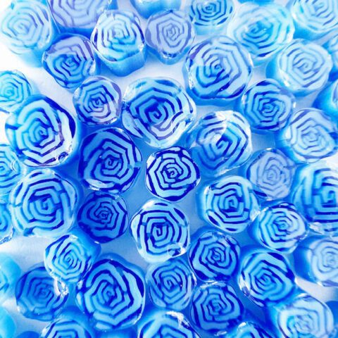 Murrine - Flowers - Blue Roses - 90 COE