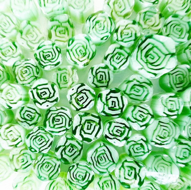 Murrine Flowers Green Roses 90COE