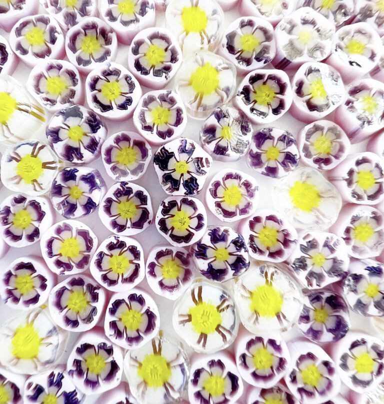 Murrine - Flowers - Purple Pink Dog Rose - 96COE