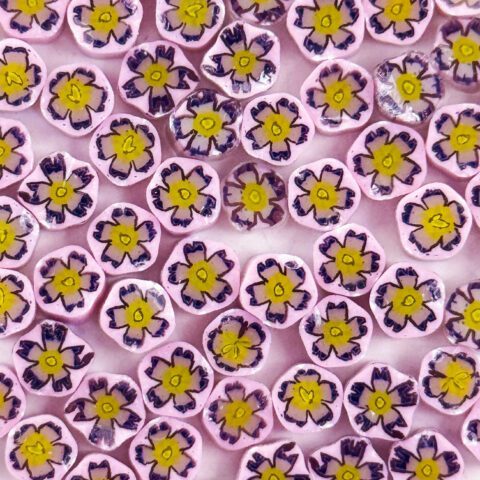 Murrine – Flowers – Purple Pink Dog Rose – 96COE