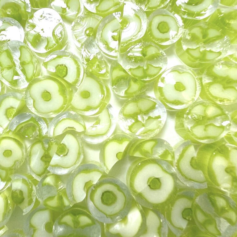 Murrine - Float Glass - Spring Green Flower and Flower Halves