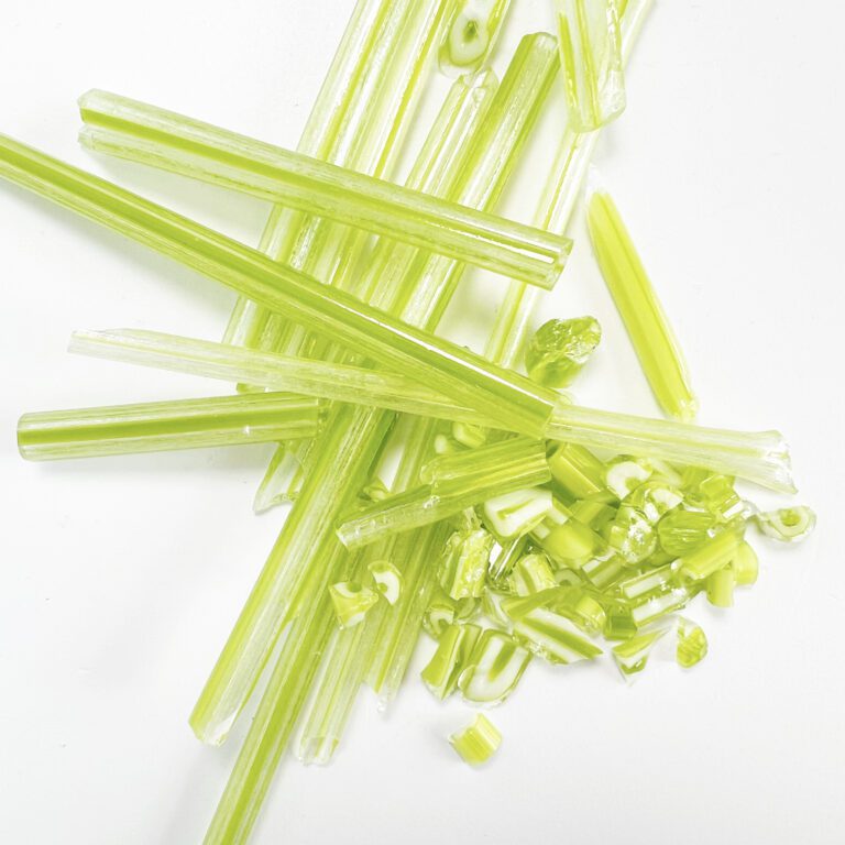 Float Glass - Scrap - Spring Green Flower - 50g
