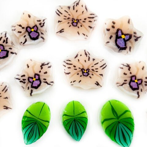 XL Murrine - Purple Leopard Orchid Plant Mix - 96COE