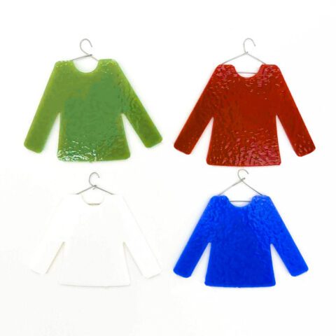 Precut Glass Shape - Christmas Sweater - Bullseye Glass