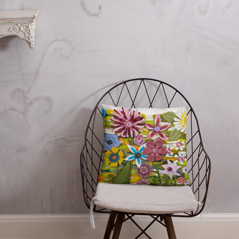 Merchandise Featuring Glass Images - Flower Murrine Pillow