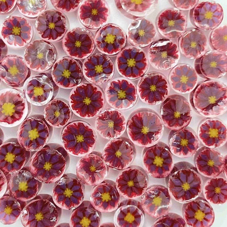 Murrine - Flowers - Gold Purple Flower - 90COE