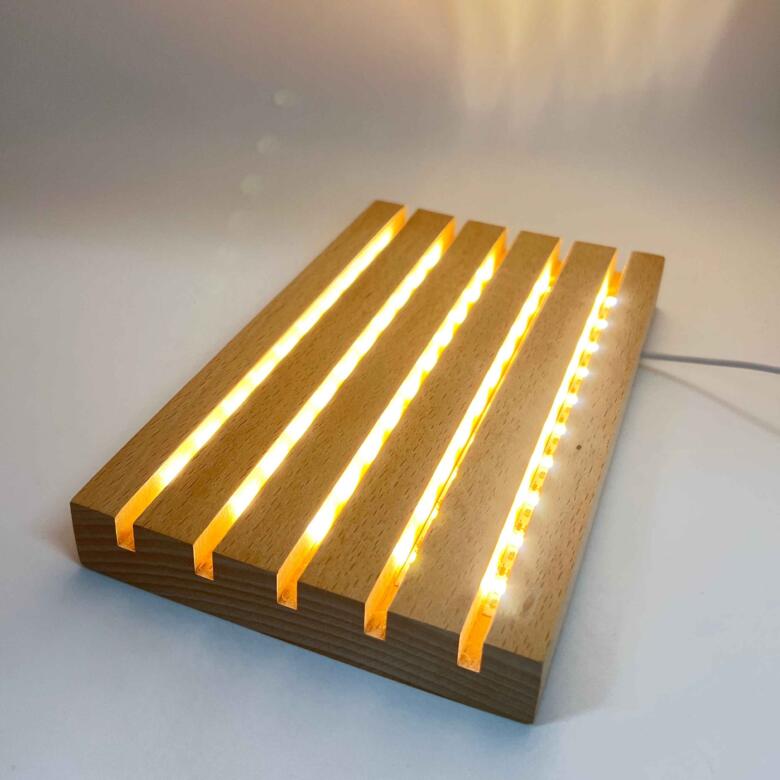 Wooden Base LED Stands