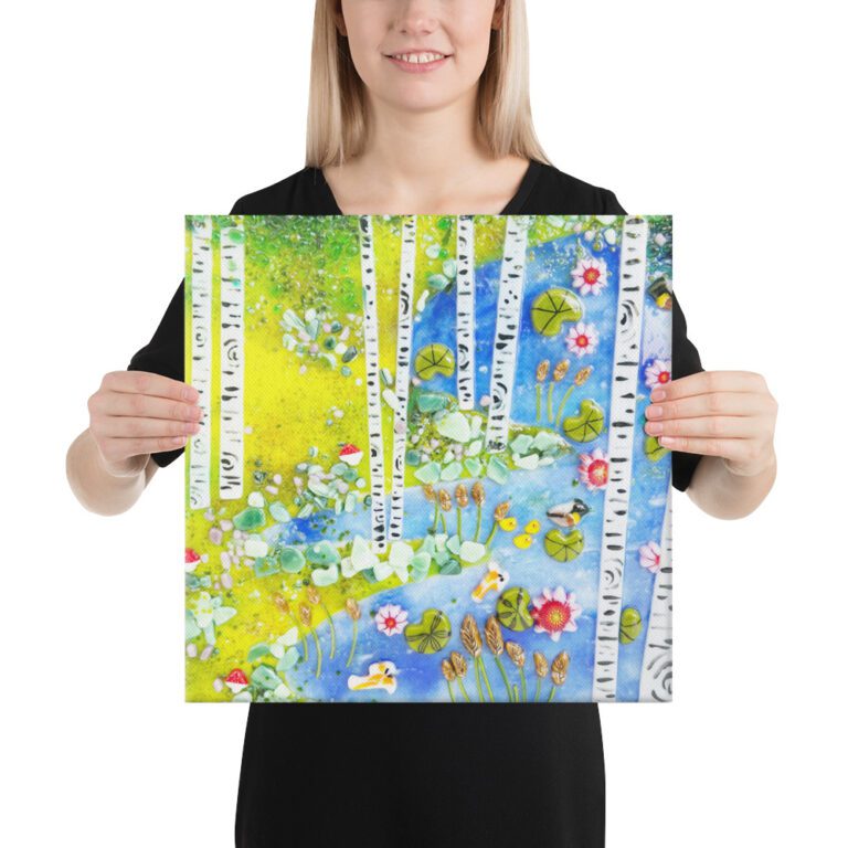Merchandise Featuring Glass Images - Pond Scene Landscape Canvas