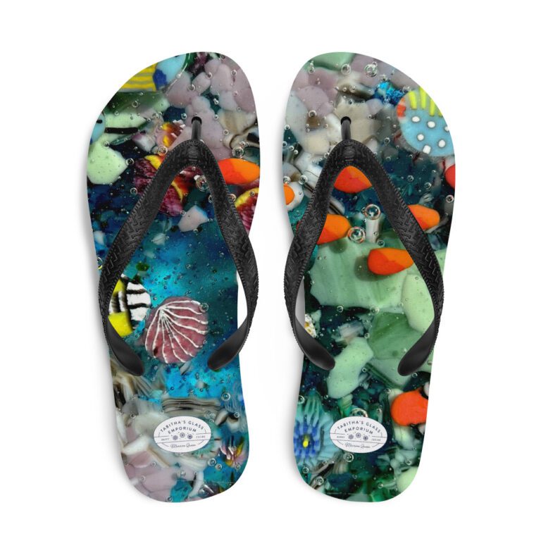 Merchandise Featuring Glass Images - Fish Murrine Flip-Flops
