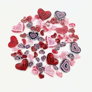 Murrine - Mixed Sizes - Hearts - 90COE