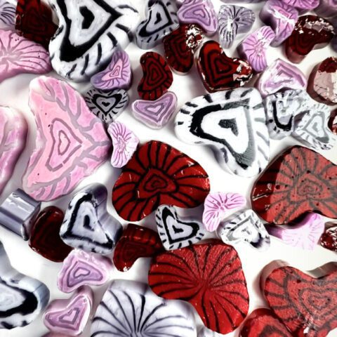 Murrine - Mixed Sizes - Hearts - 96COE