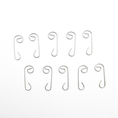 10 Nichrome Wire Metal Ornament Hooks