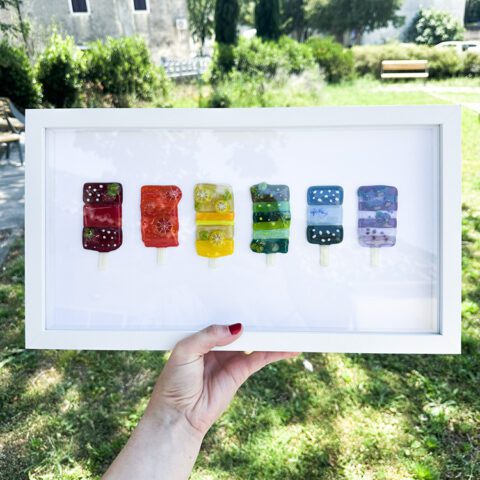 Fused Glass Rainbow Lolly Delight