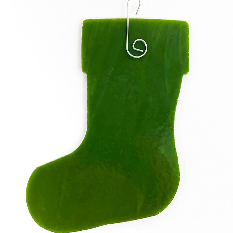 Precut Glass Shape - Christmas Stocking - Bullseye Glass
