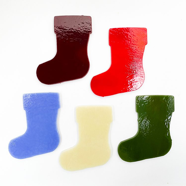 Precut Glass Shape - Christmas Stocking - Bullseye Glass