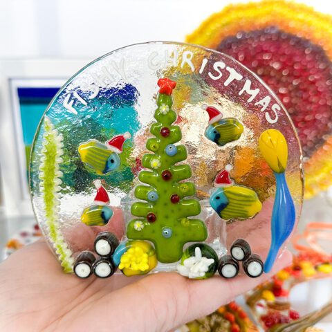 Fused Glass Fishy Christmas
