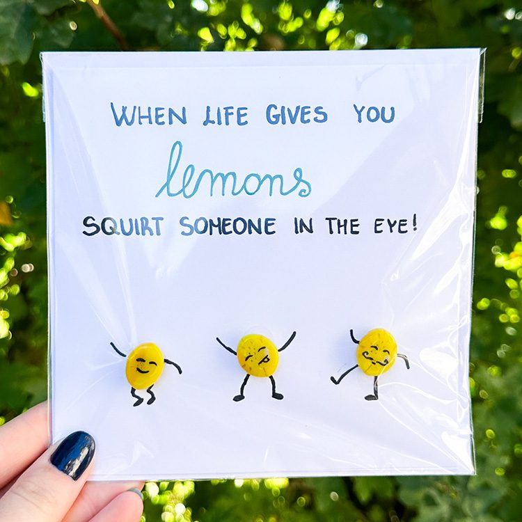 Fused Glass Lemon and Leaf Cards