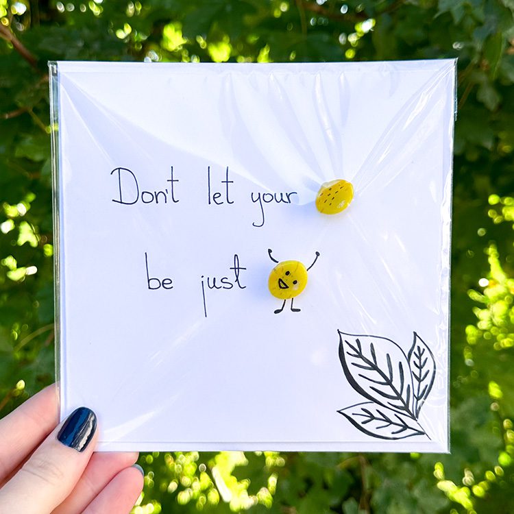 Fused Glass Lemon and Leaf Cards