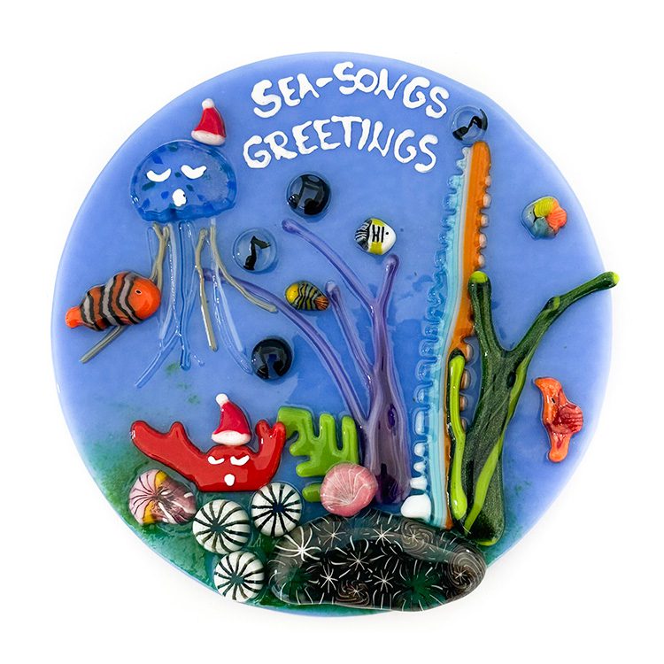 Fused Glass Sea Songs Greetings Decoration