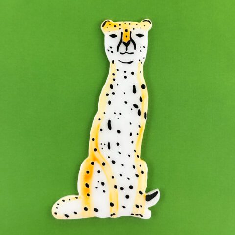 Precut Glass Shape - Enameled Cheetah - Bullseye Glass