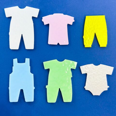 Precut Glass Shape - Set of Baby Clothes - Bullseye Glass