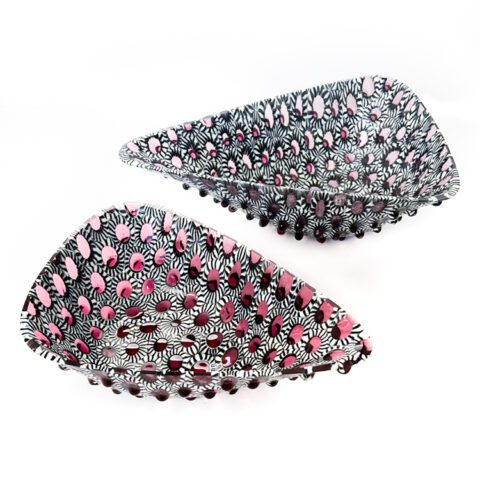 Fused Glass Textured Humbug Drop Vessel