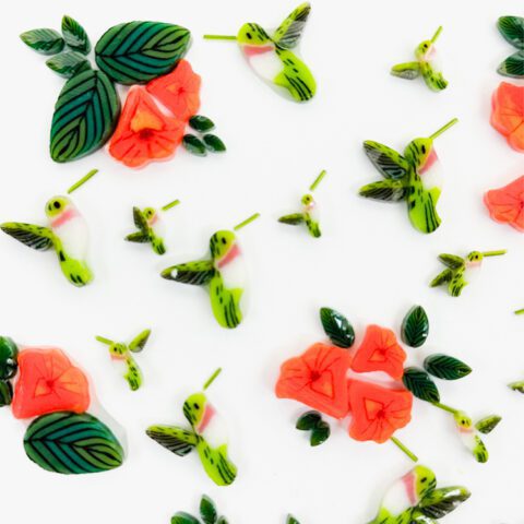 Murrine - Mixed Size - Hummingbird Flower Mix - 90COE