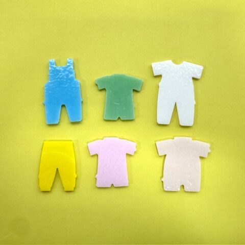 Precut Glass Shape - Set of Baby Clothes - Bullseye Glass