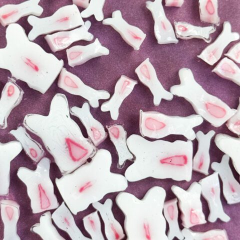 Murrine - Mixed Size - White Bunny - 90COE - 1oz