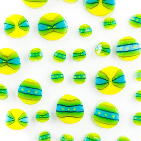 Murrine - Mixed Size - Yellow and Green Bauble - 96COE - 1oz