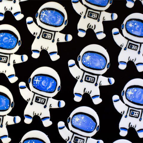 Precut Glass Shape - Enameled Astronaut - Oceanside Glass