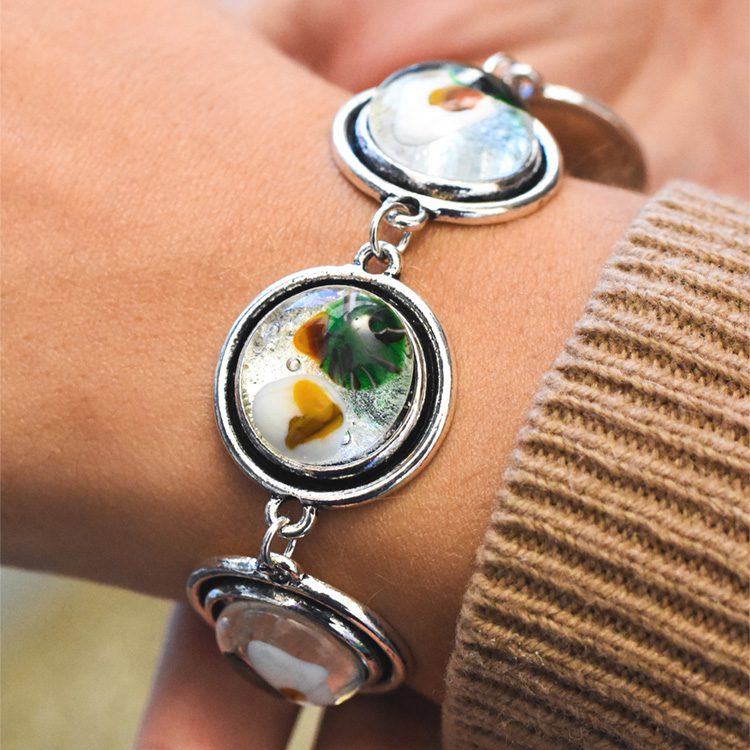 Fused Glass Bead Bracelet