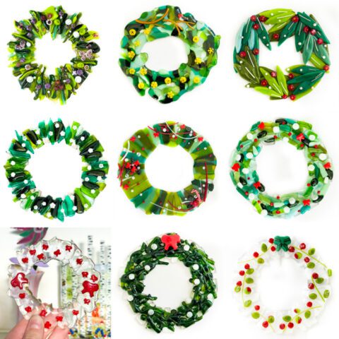 Fused Glass Christmas Wreath