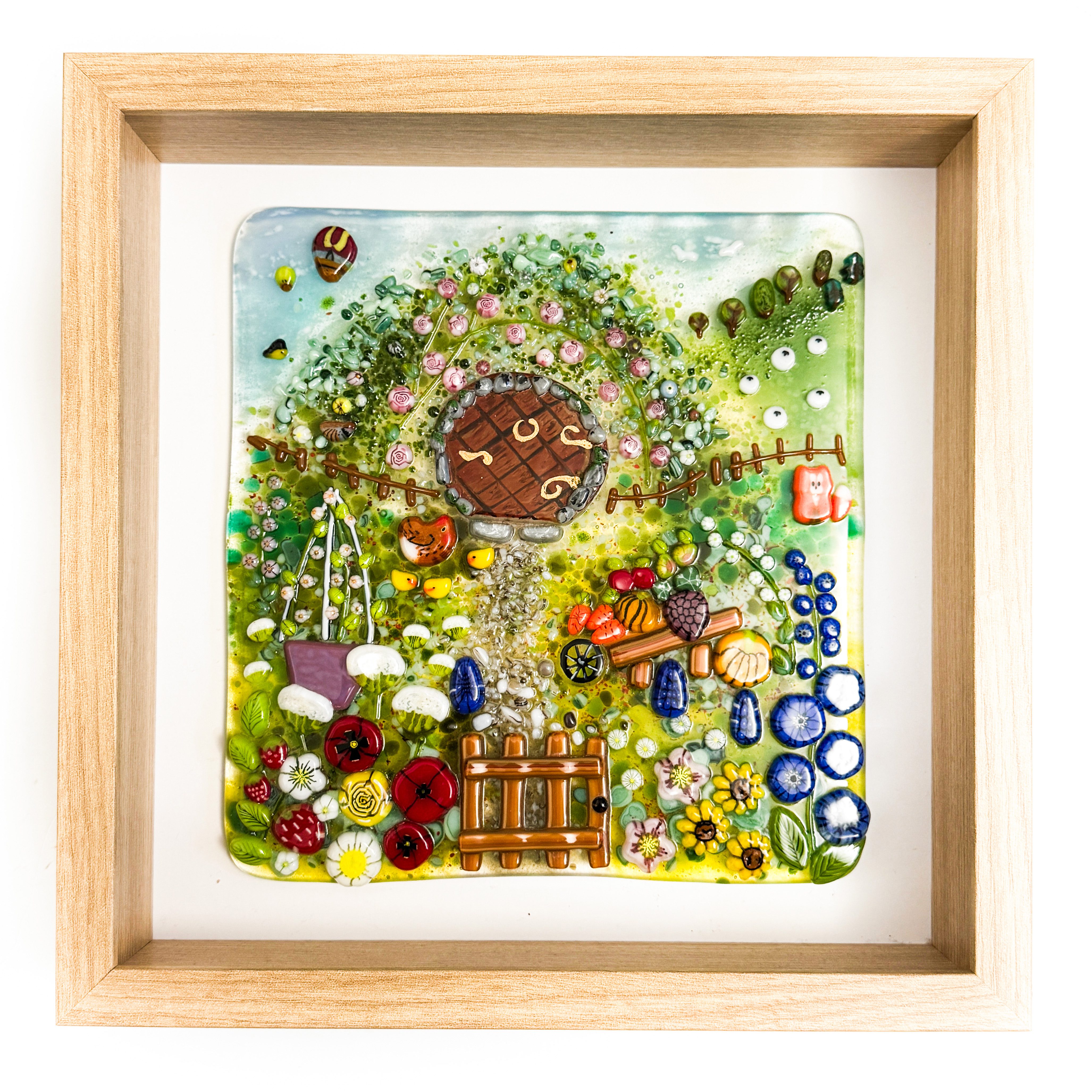 Fused Glass Framed Cottage Landscape - Image 2