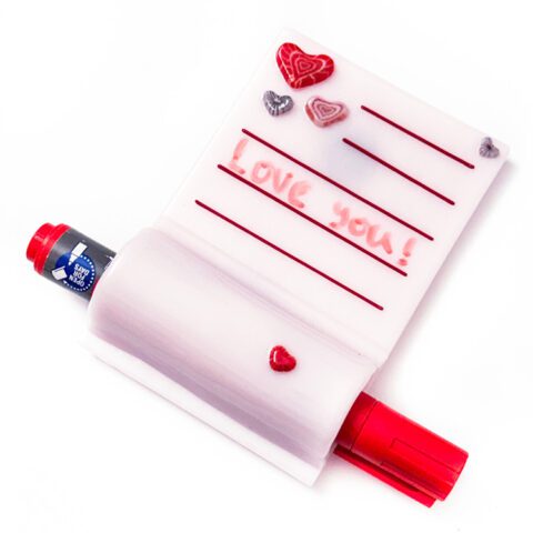 Fused Glass Love Note Magnet