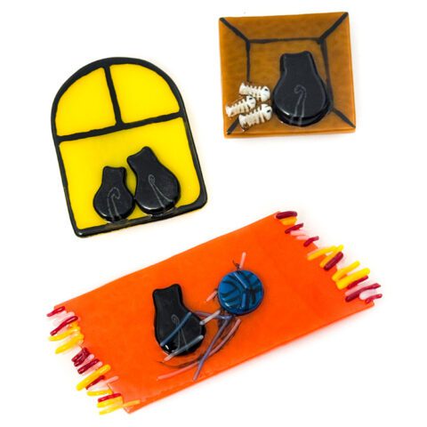 Fused Glass Cat Magnets