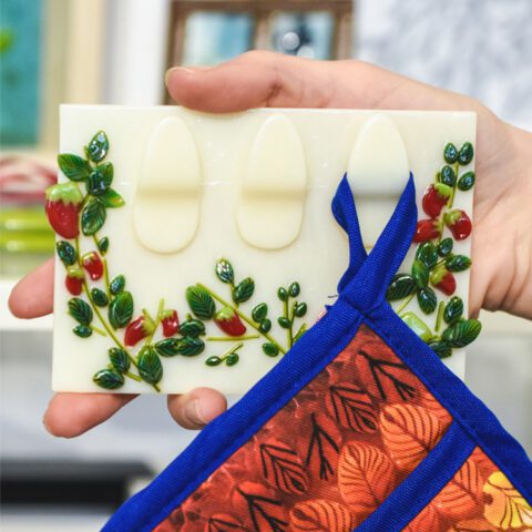 Fused Glass Chili Kitchen Glove Holder